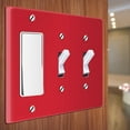 thumbnail image 3 of WIRESTER Triple 1-Gang Decorator Light Switch and 2-Gang Toggle Wall Plate/Switch Plate Cover, Solid Favorite Red, 3 of 6