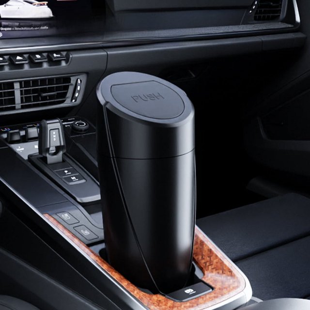 Bote de basura para automóvil con tapa Cubo de almacenamiento multifunción de doble uso para automóvil Mini bote de basura para automóvil Uso versátil
