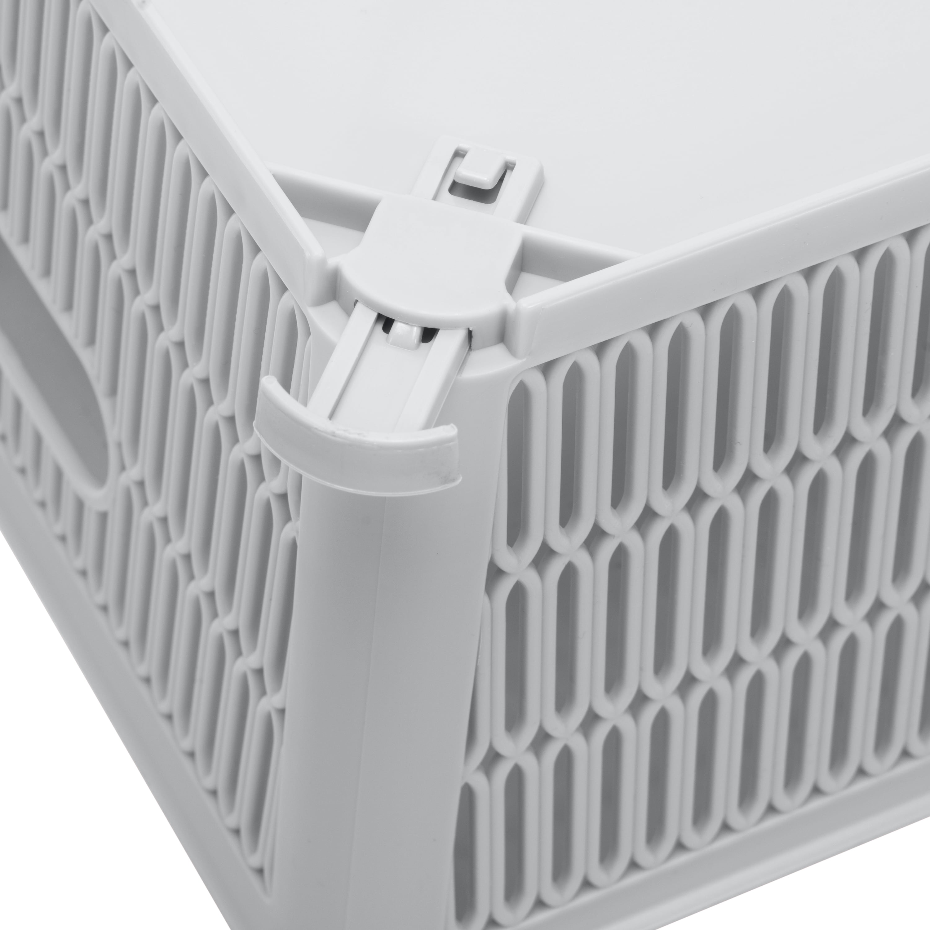 Simplify Slide 2 Stack It 2 Pack Plastic Storage Basket in Grey