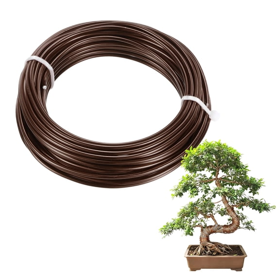 Uxcell 1-Pack Bonsai Training Wire, 2mm x 33ft/10m Anodized Aluminum Bonsai Tree Wire for Gardening Branch/Fine Trunk/DIY Crafting [Dark Brown]