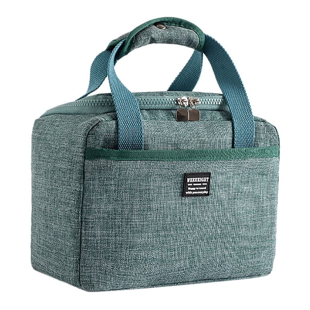Fiudx Lonchera Térmica, Ideal para El Trabajo, La Escuela, Picnic, Conservación Del Frío y El Calor, Forro de Aluminio de Grado Alimenticio, Portátil y Duradera, 24 X 14 X 17 Cm, Verde, Ideal para Vi