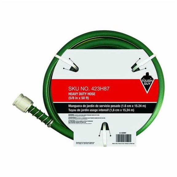 TOUGH GUY 423H87 Water Hose,Cold,PVC,50 ft.,Green