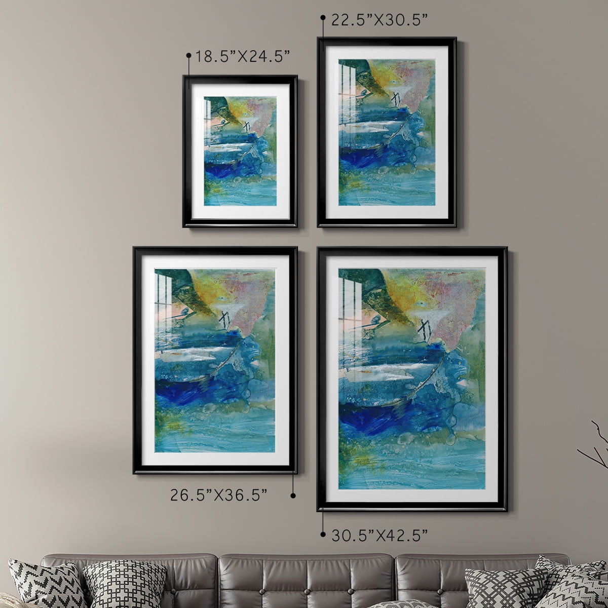 Wexford Home Spring Winds VII Premium Framed Print, 22.5" x 30.5" - Ready to Hang, Black (Set of 2)