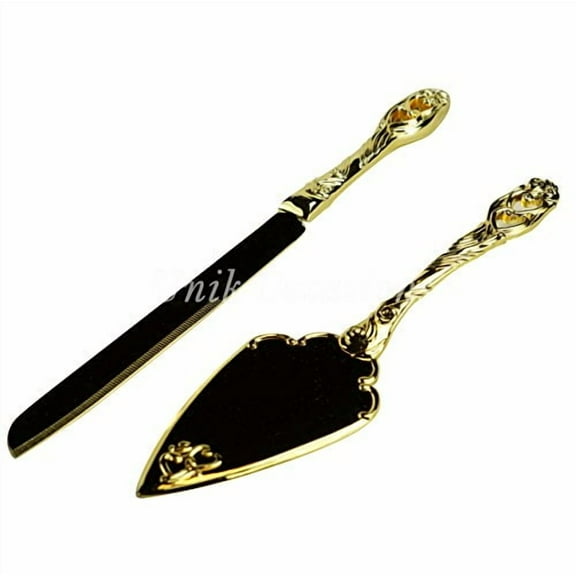 Unik Occasions Cake Knife and Server Set in Gold