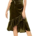 thumbnail image 3 of Lucy Paris Womens Velvet Wrap Dress, Green, X-Small, 3 of 3