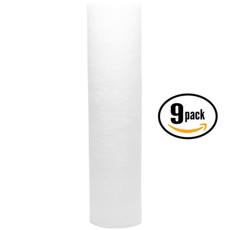 9-Pack Replacement ThePerfectWater VLRO4 Polypropylene Sediment Filter - Universal 10-inch 5-Micron Cartridge for ThePerfectWater Value Line 4 Stage - Reverse Osmosis System - Denali Pure