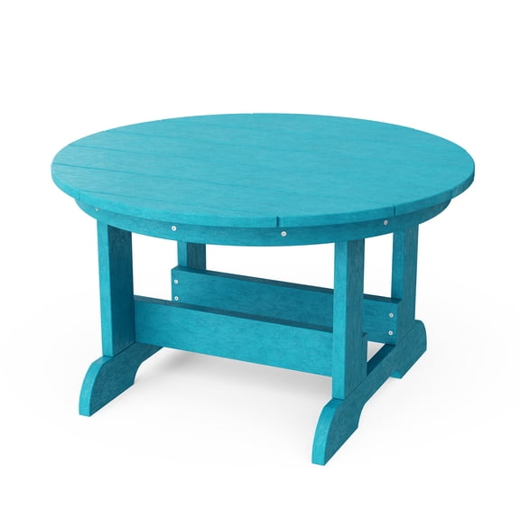 Wildridge Heritage Conversation Table, Aruba Blue - Outdoor Weather Resistant Recycled Plastic Furniture for Patio