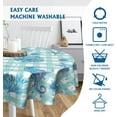 thumbnail image 4 of Nautical Coastal Round Tablecloth 60 Inch Summer Starfish Seashell Circle Table Cloth Ocean Blue Coral Stain Resistant Table Cover for Kitchen Dining Picnic Party Weddings Indoor Outdoor Decor, 4 of 6