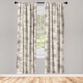 thumbnail image 3 of Ambesonne Floral Curtains, Flowers Art French Garden, Pair of 28"x63", Dark Tan Champagne and Grey, 3 of 5