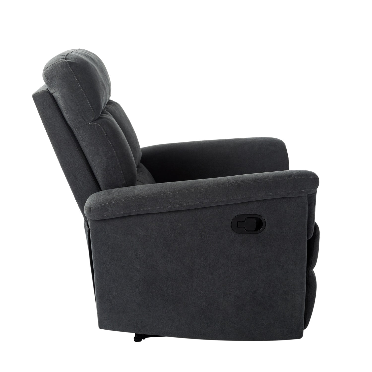 Kadyn Modern Manual Recliner Sofa, 1-seater Relining Sofa for Living Room, Polyester Upholstered Sofa, Grey