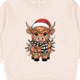 thumbnail image 3 of Inktastic Christmas Lights Highland Cow Toddler Sweatshirt, 3 of 4