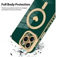 thumbnail image 4 of for iPhone 12 Pro Max Case [Support for Magsafe] Love Heart Pattern Magnetic Plating Electroplate Luxury Elegant Case Camera Protector Soft Shockproof Protective Corner Back Cover -Green, 4 of 12