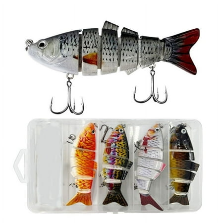 5 Pcs Multi-jointed Fishing Lures Slow Sinking Swimming Lures Artificial Hard Baits Freshwater Saltwater Fishing Lures