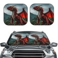 thumbnail image 2 of Gaeub Majestic Red Dragon Print 2-Piece Windshield Sun Shade,Foldable Car Front Window Sunshade,for Most Cars SUV Truck,Heat Blocker Visor Protector-Small, 2 of 6