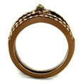 thumbnail image 2 of IP Coffee light Stainless Steel Ring with AAA Grade CZ in Olivine color for Women Olivine color Stone Color Style TK2956 Size 9, 2 of 4
