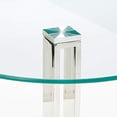 thumbnail image 3 of Cortesi Home Solen Round Clear Glass End Table with Chrome Base, 3 of 5