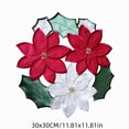 thumbnail image 3 of 2PCS Christmas Red Floral Placemats Elegant Polyester Tabletop Decor Dining Table Holiday Party Family Gathering Seasonal Home Table Decoration, 3 of 8