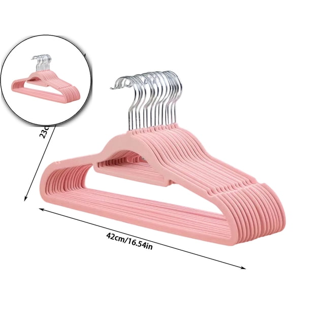 Dvruxg Velvet Hangers, 10 Pcs Plastic Clothes Racks, 360° Rotating Garment Holders for Closet Organization Use