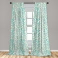 thumbnail image 5 of Ambesonne Leaves Curtains, Flowery Branches Buds, Pair of 28"x63", Teal Grey Cream, 5 of 5