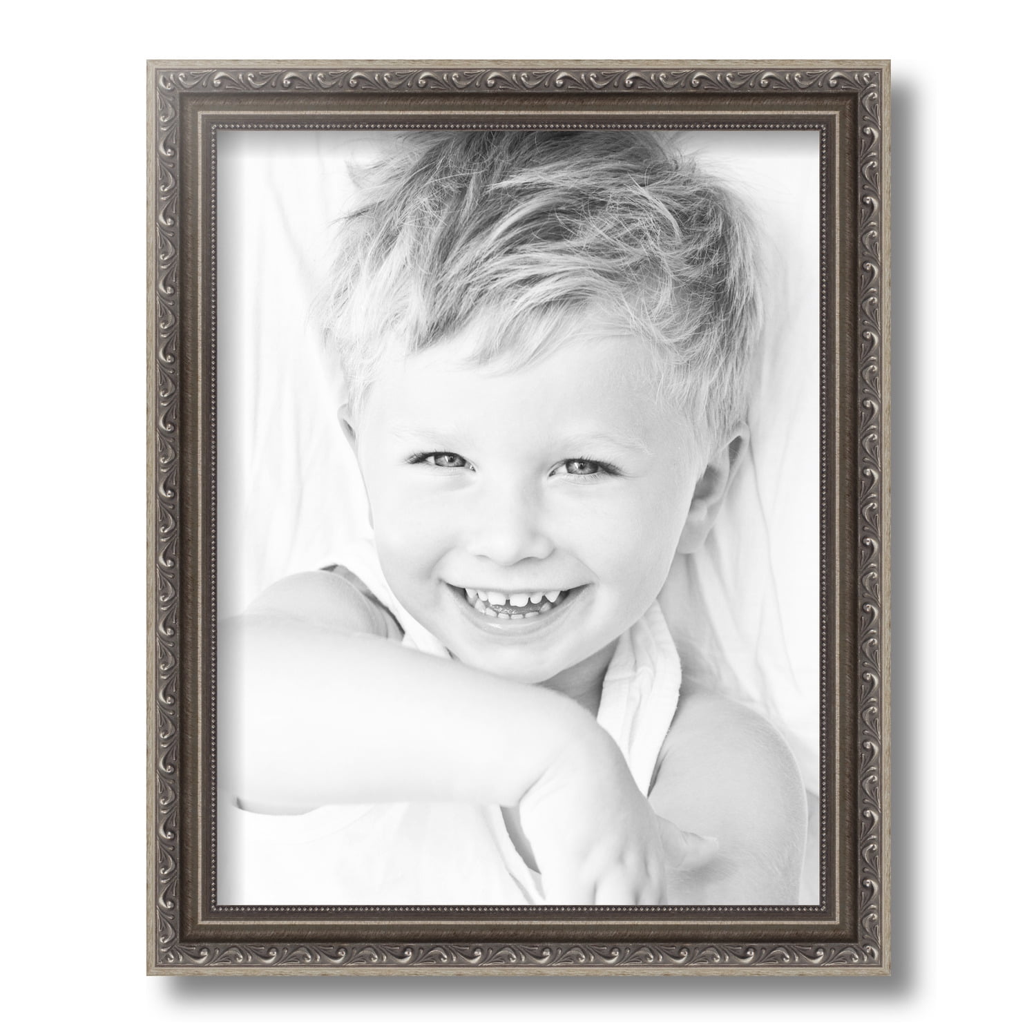 ArtToFrames 11" x 14" Antique Silver Picture Frame, 11x14 inch Silver Wood Poster Frame (WOM-4562)