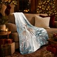 thumbnail image 3 of Snowy Forest Deer Winter Woodland Christmas, Festive Holiday Scene, Warm Flannel Blanket for Living Room and Reading Nook, Art Lovers Friendship Gift, Artistic Home Decor, 3 of 9