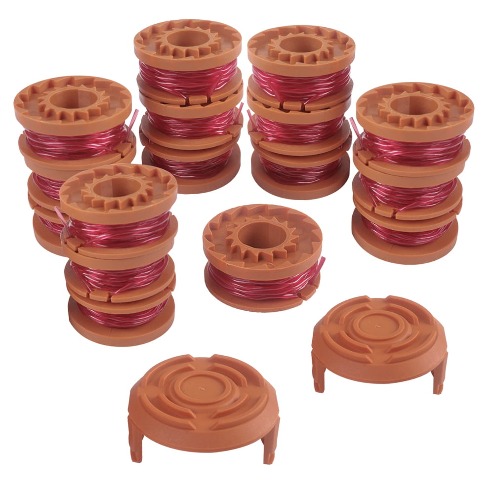 6+1/16+2 Packs Replacement Trimmer Line Spool Line Spool Cap Cover for