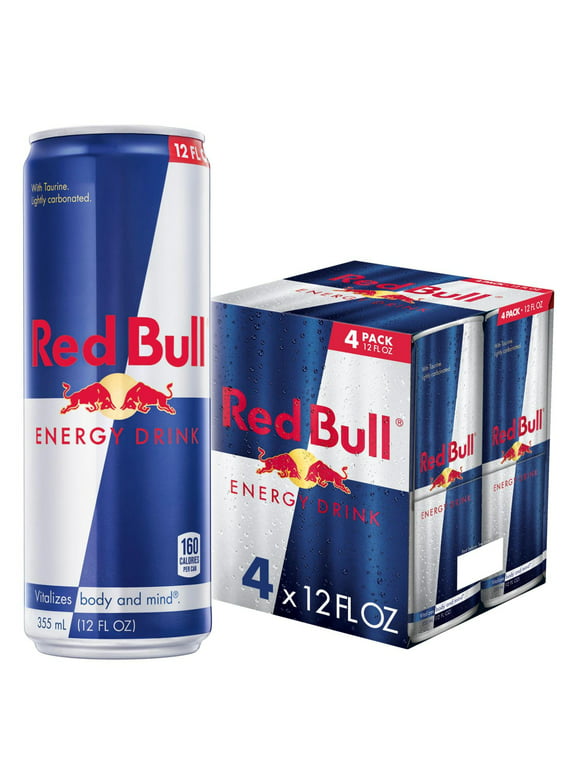 Red Bull Energy Drink, 12 fl oz, Pack of 4 Cans