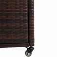 thumbnail image 5 of Outdoor Wicker Bar Cart, Rolling Rattan Beverage Serving Cart with Wheels and Glass Top, Patio Wine Bar Counter Table for Garden, Porch, Poolside, Backyard; Light Brown, 5 of 8
