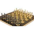 thumbnail image 2 of The Greek Mythology Theme Chess Set with Brass & Green Copper Pieces - Green Board, 2 of 9
