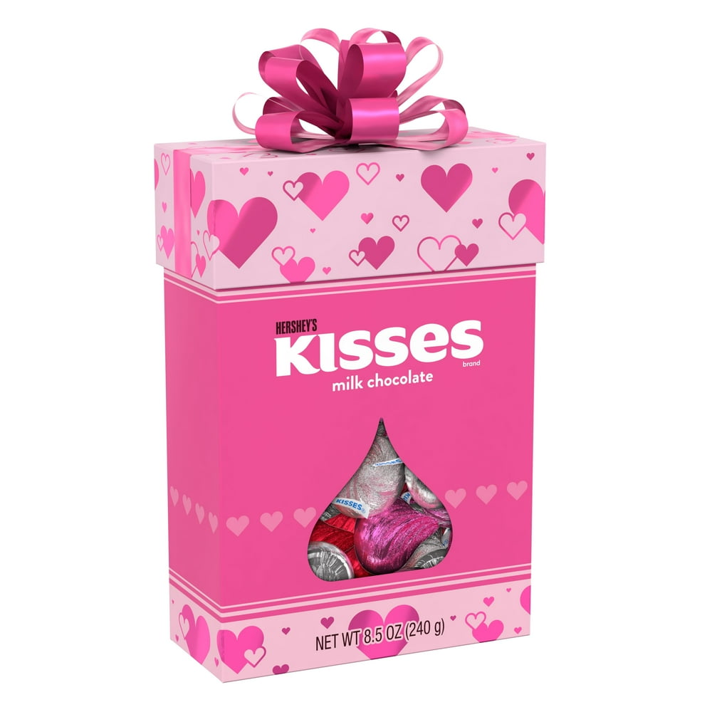 HERSHEY'S, KISSES, Milk Chocolate Candy, Valentine's Day, 8.5 oz., Gift