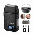thumbnail image 1 of Rasuradora Electrica Barba Afeitadora 3 Niveles Inalambrica Recargable Shaver con Pantalla Corta al Raz Carga Tipo-c B-763bk Negro Hombre, 1 of 4