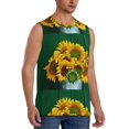 thumbnail image 2 of Gaeub Sunflowers in Bucket Men's Sleeveless Muscle Shirts Workout Tank Tops, Odor Protection and Comfortable - Large, 2 of 8