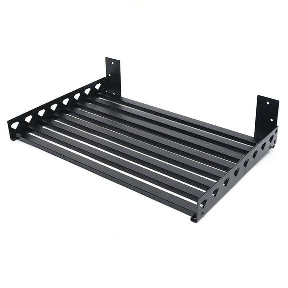 Kitchen Microwave Oven Wall Mount Bracket Shelf Holder Storage Rack with 4 Hooks