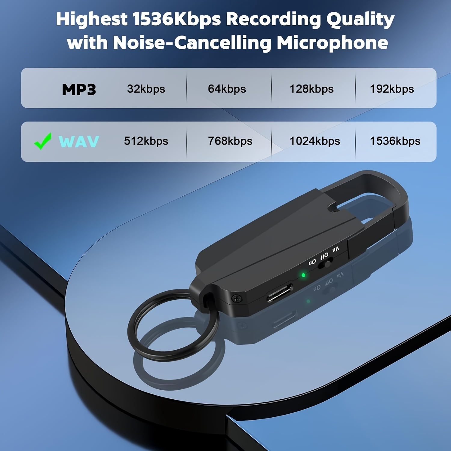 64GB Digital Voice Recorder with Playback - 4in 1 Voice Activated Recorder Audio Recording Device - 760 Hours Capacity for Lectures Meetings Interviews