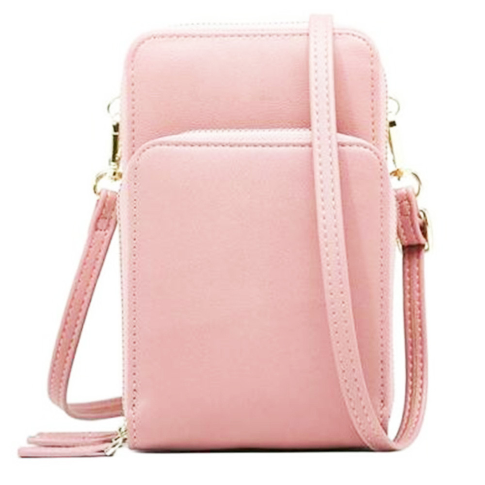 Leather Crossbody Cellphone Shoulder Bag for Female Student Smartphone