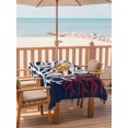 thumbnail image 2 of Outdoor Table Cloth with Umbrella Hole and Zipper, Red White Coral Waterproof Rectangle Tablecloth 54"x80", Summer Ocean Nautical Coastal Navy Blue Washable Table Cover for Outside Party Patio Picnic, 2 of 8