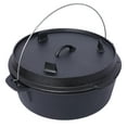 thumbnail image 3 of Cast Iron Dutch Oven with Skillet Lid, 12 Quart - Camping Pot for Fireplace, BBQ, Baking, 3 of 9