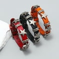 thumbnail image 2 of Men's jewelry personalized street five-pointed star retro cowhide bracelet, 2 of 5