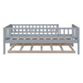 thumbnail image 5 of Twin Size Wood Daybed with Trundle and Fence Guardrails, Gray, 5 of 9