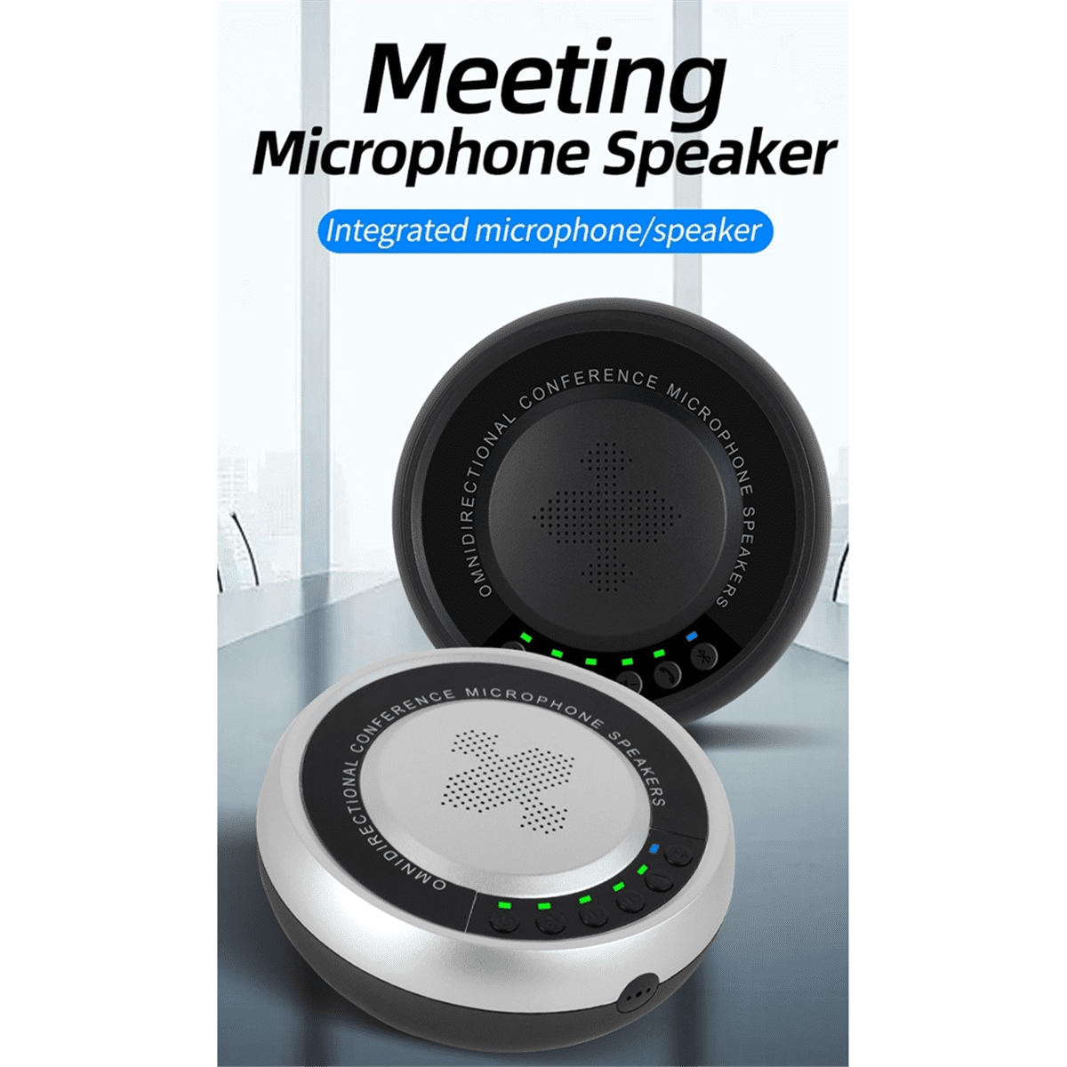 USB Bluetooth Conference 360° Voice Capture Microphone for Video Conferences Online Courses Live Broadcasts Black,1 * Microphone 1 * USB Cable 1 * Storage bag,Black