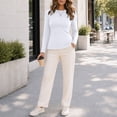 thumbnail image 6 of hotojiny Long Sleeve Shirts for Women Basic Crew Neck Slim Fit Tops Fall Winter Thermal T-Shirts Base Layer Tees(White,X-Large), 6 of 7