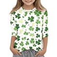 thumbnail image 2 of shoper St. Patrick's long-Sleeved Shirt for Boy and Girl Round Neck Irish Tees for for Boy and Girl long Sleeve St Patrick's Day Clothes for Kids White 150, 2 of 5