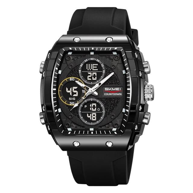 Digital Alarm Clock Large Display Men'S Outdoor Sports Watch with Luminous Dial, Waterproof for Swimming Running Hiking, Digital Watch Waterproof Multi-Function for Camping