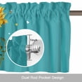 thumbnail image 6 of Teal Sunshine Sunflower Kitchen Curtain Valances for Windows Farmhouse Short Curtains, Pastoral Bees Farmhouse Floral Rod Pocket Valance Curtain for Bedroom Cafe Living Room, 6 of 8