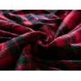 thumbnail image 4 of Elle Home Plush Sherpa Throw Blanket - Reversible Flannel Fleece, Silky Soft, Soft and Cozy, Blanket for Bed and Couch - Railroad Plaid Red - Size 50" x 70", 4 of 6