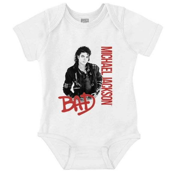 Michael Jackson Bad Music Album Cover Romper Boys or Girls Infant Baby Brisco Brands NB
