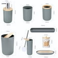 thumbnail image 6 of 9Pcs Grey Bathroom Accessories Set with Trash Can,Toilet Brush,Toothbrush Holder, Lotion Soap Dispenser, Soap Dish,Toothbrush Cup,Vanity Tray,Qtip Holder, 6 of 7