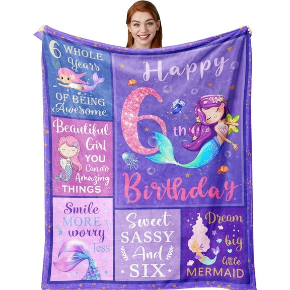 6 Year Old Girl Birthday Gift, Gifts For 6 Year Old Girl, 6 Year Old Girl Gifts Blanket , Girls Birthday Gifts Age 6, Six Year Old Girl Birthday Gifts, 6th Birthday Decorations For Girl 6th