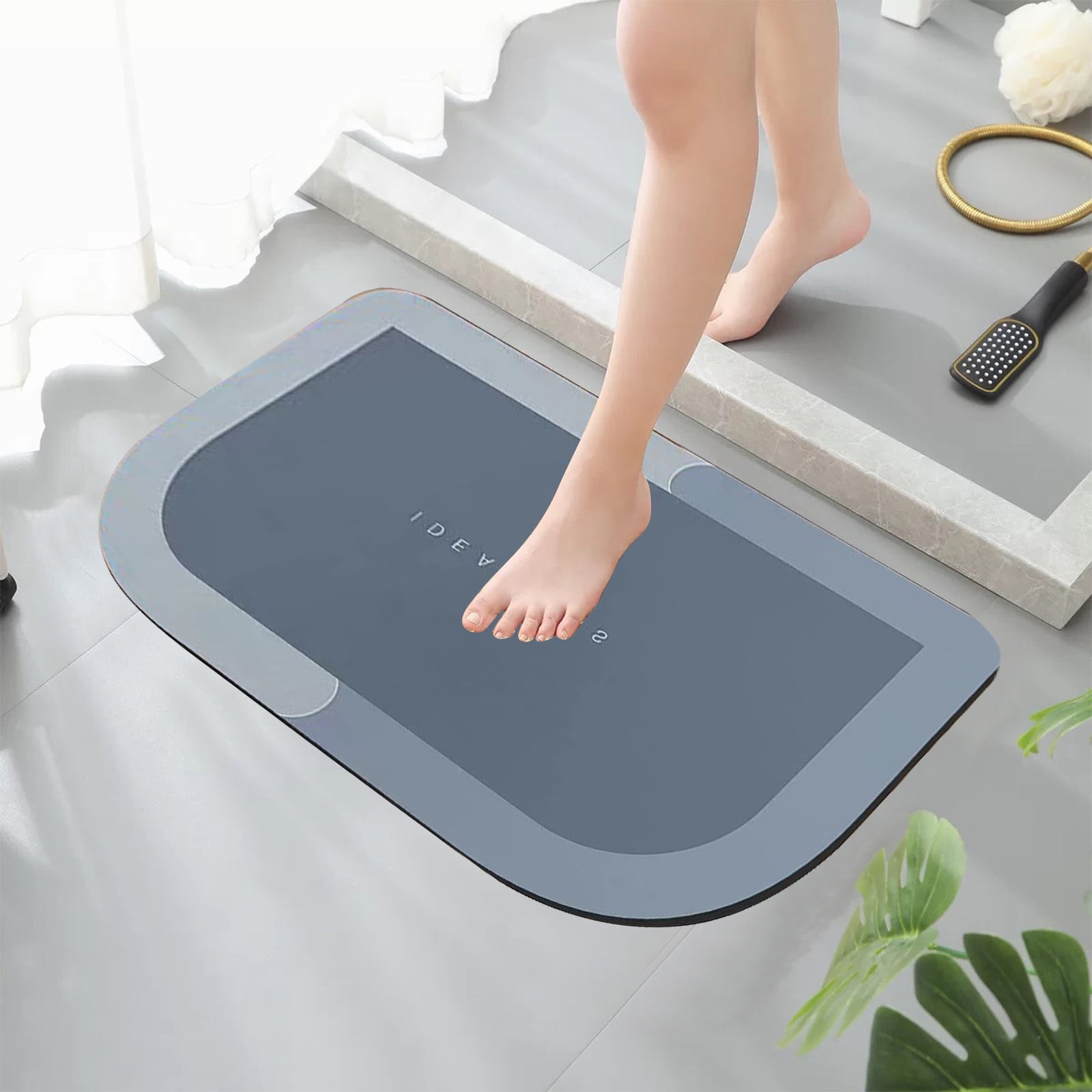 Quick Dry Bath Mat, Diatomite Floor Mat, Super Absorbent Non Slip Bathroom Rug for Shower, Sink, Toilet Area