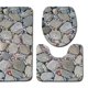 thumbnail image 4 of Worallymy 3 uds/1 Juego de alfombras de baño con estampado de piedra 3D alfombrilla de baño antideslizante felpudos decoración cubierta de asiento de inodoro alfombra Worallymy JD735801583, 4 of 5